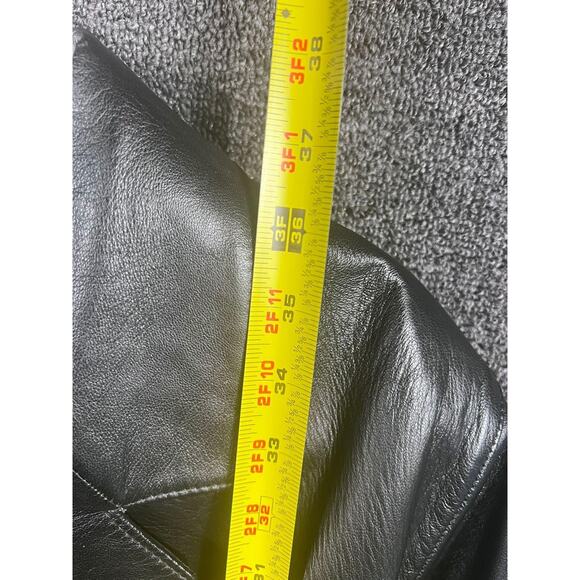 VTG Maquette Leather Long Blazer Coat Jacket Womens 4 Miss Jacksons 90s - Picture 11 of 12